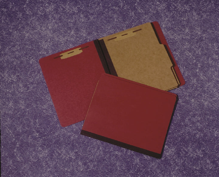 Image of SKILCRAFT® Pressboard Classification Folder, 2 Divider, 6 Part, Letter, Earth Red, Each, 1 Each