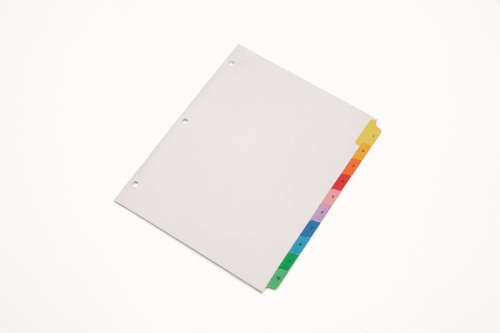 Image of SKILCRAFT® Multiple Index Sheets Tabbed 1-10, 10/Set, Case of 20 Sets