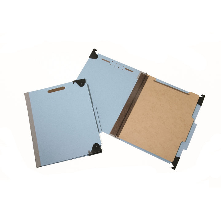 Image of SKILCRAFT® Hanging Classification File Folders, 1 Divider, 4 Sections, Letter, Light Blue
