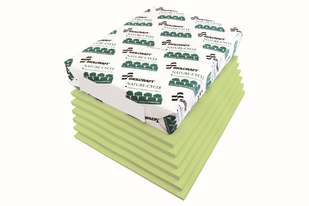 Image of SKILCRAFT® Neon Colored Copy Paper, Processed Chlorine Free, Neon Green, 1 Ream