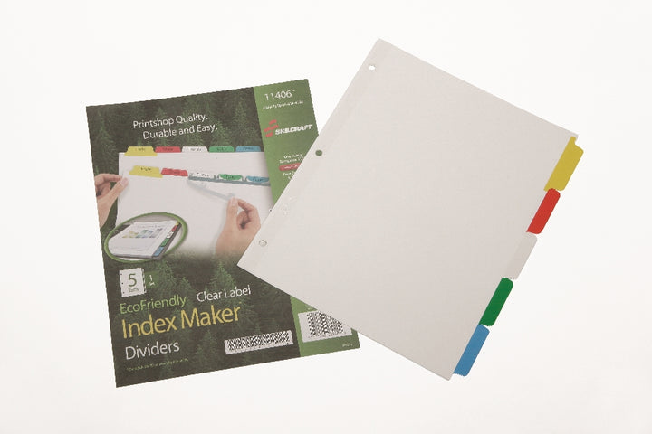 Image of SKILCRAFT® Avery® Index Maker Dividers, 5 Tab, Multi-Color
