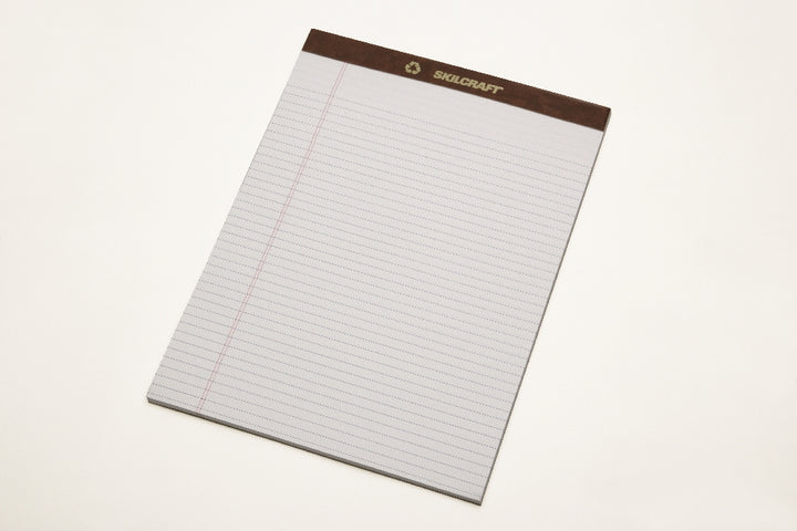 Image of SKILCRAFT® Writing Paper Pad, Top Bound, Narrow Rule, 50 Sheets, Letter 8-1/2" x 11-3/4", White