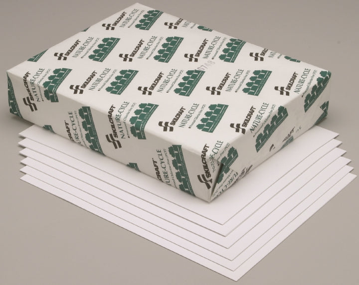 Copy Paper, 50% PCW Recycled Process Chlorine Free, 8-1/2" x 11", Box of 10 Reams