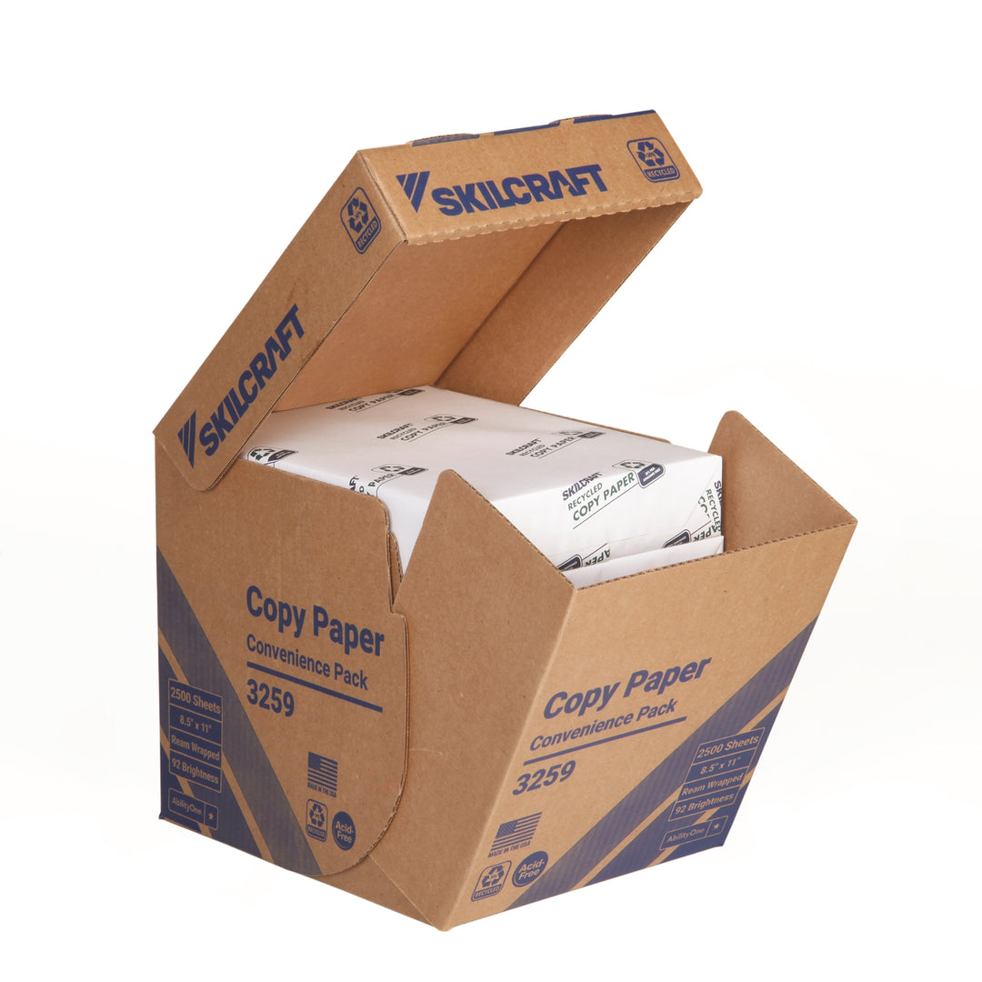Image of SKILCRAFT® Copy Paper, Ream Wrapped, 5 Reams/Box, Pallet of 80 Boxes