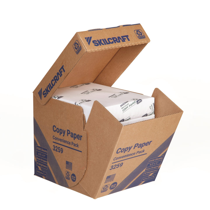 Image of SKILCRAFT® Copy Paper, Ream Wrapped, 5 Reams/Box, Pallet of 80 Boxes