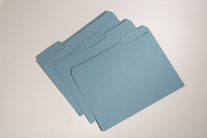 Image of SKILCRAFT® Recycled File Folders, Processed Chlorine Free, Blue