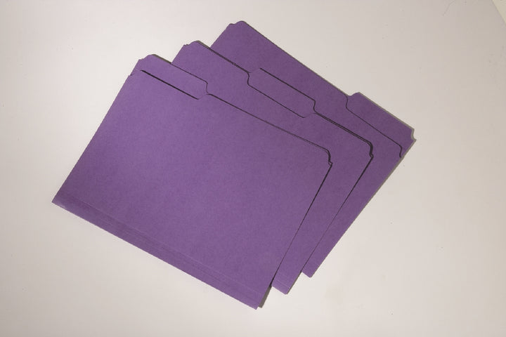Image of SKILCRAFT® Double-Ply Recycled File Folders, Processed Chlorine Free, Purple