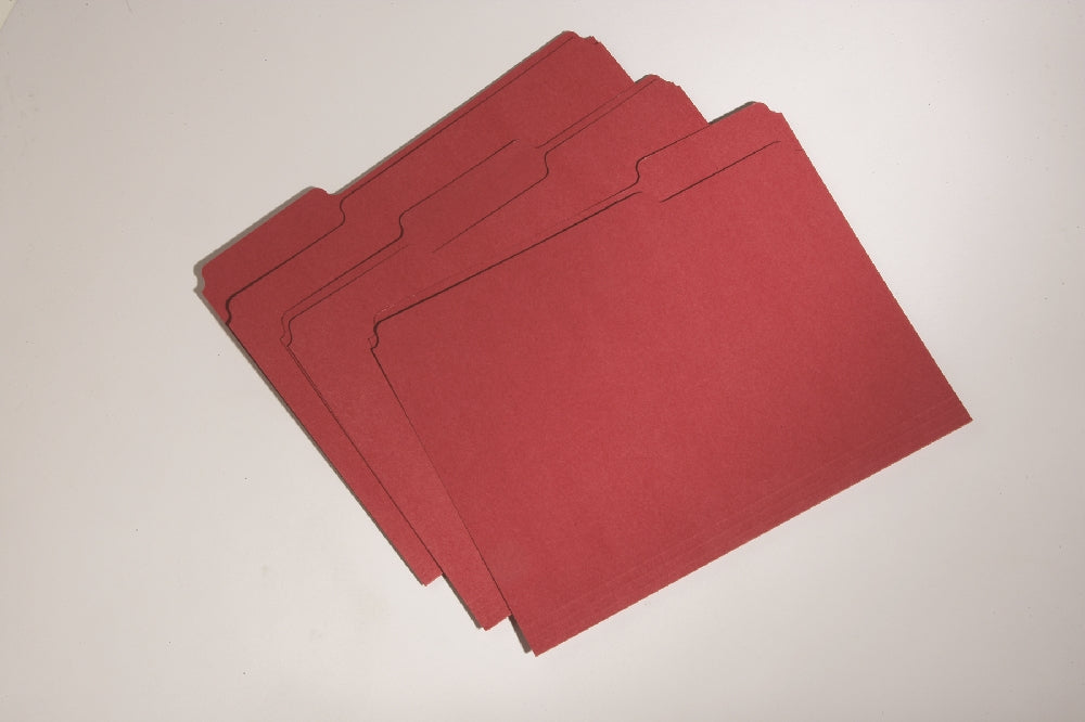 Image of SKILCRAFT® Recycled File Folders, Processed Chlorine Free, Red