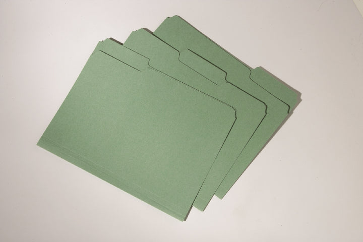 Image of SKILCRAFT® Double-Ply Recycled File Folders, Processed Chlorine Free, Bright Green