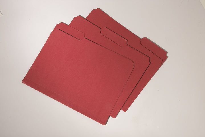 Image of SKILCRAFT® Double-Ply Recycled File Folders, Processed Chlorine Free, Red