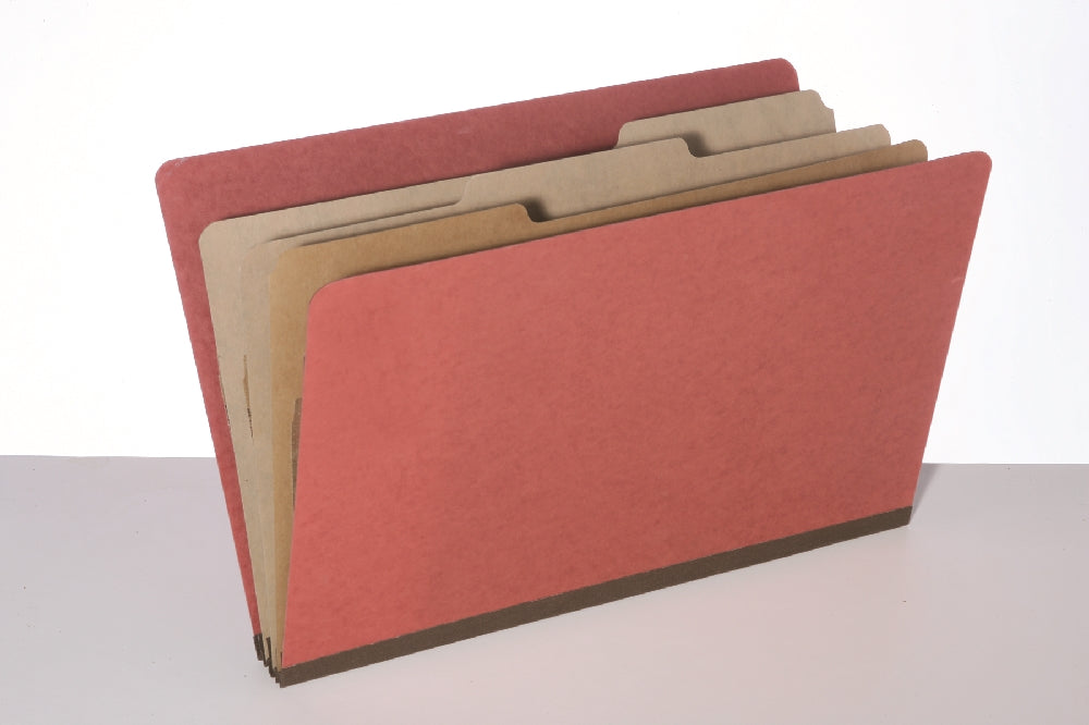Image of SKILCRAFT® 8 Section Classification Folder, Legal, Earth Red, 10/Package, Case of 5 10-packs
