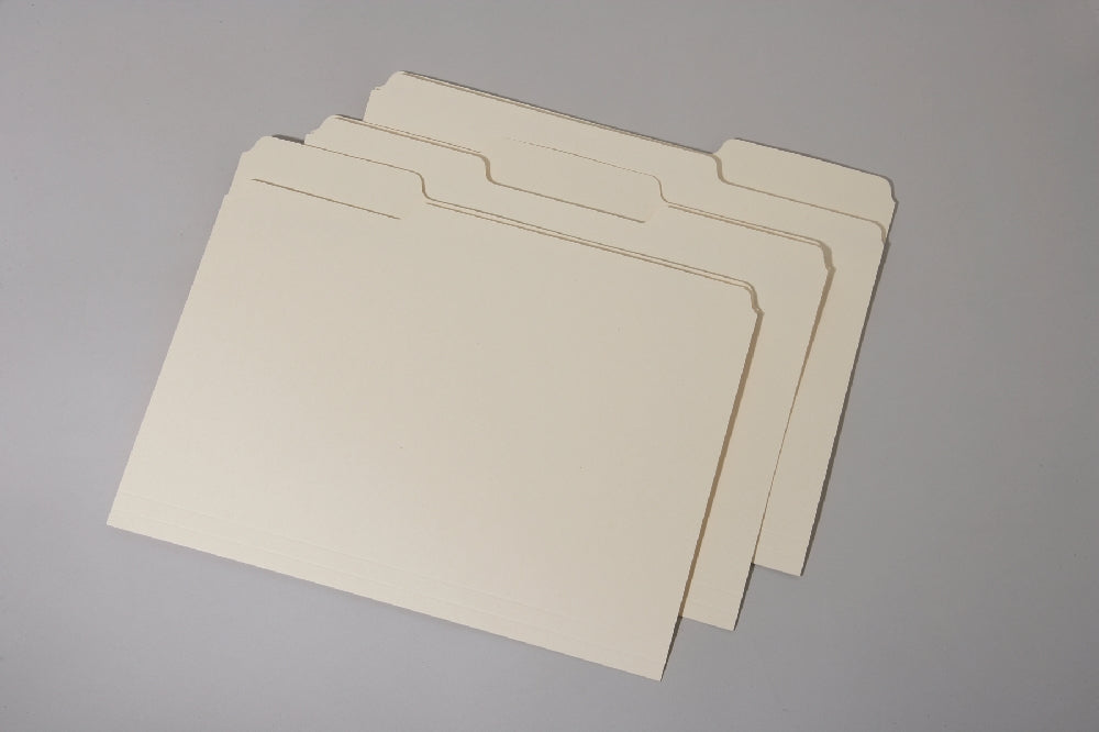 Image of SKILCRAFT® Interior Height Manila File Folders, 1/3 Cut, Letter, 1 Hundred, Case of 5 Hundreds