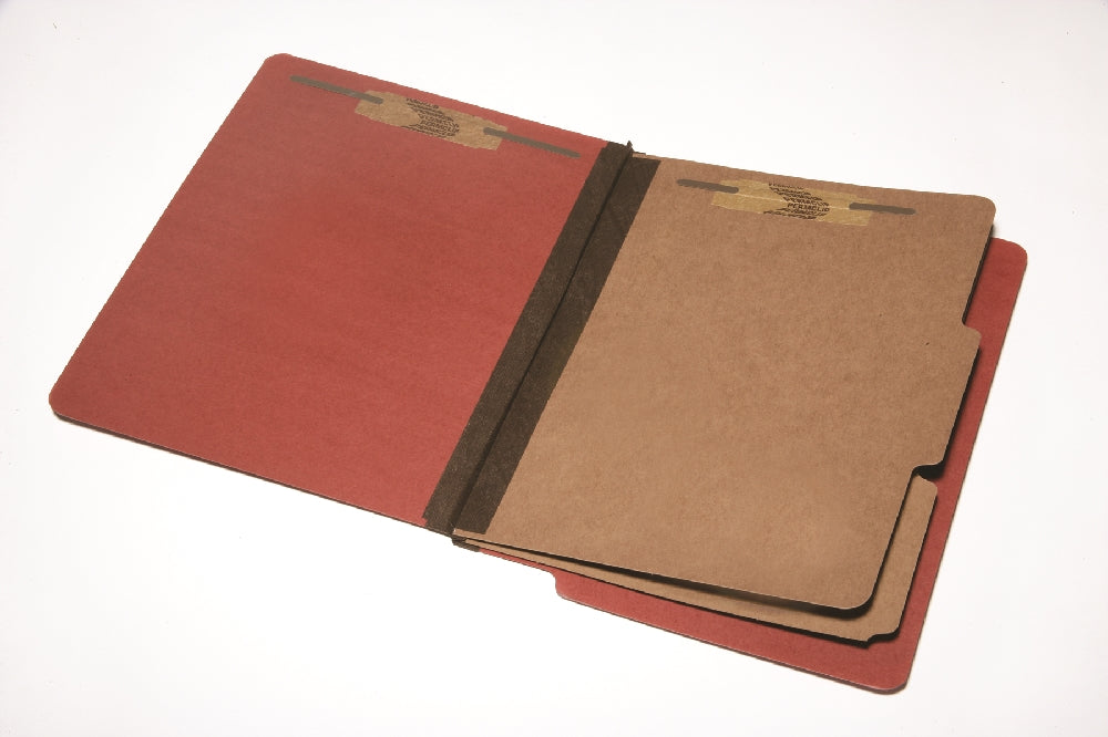 Image of SKILCRAFT® End Tab Classification Folder, 6-Part, Earth Red