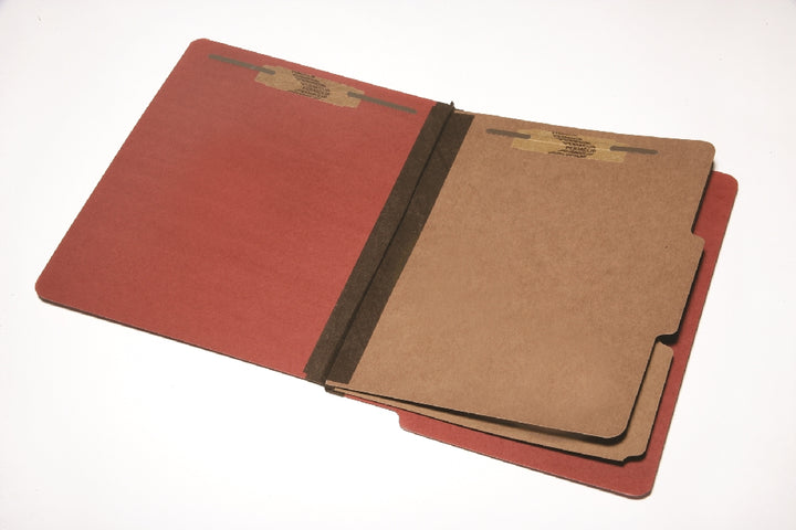 Image of SKILCRAFT® End Tab Classification Folder, 6-Part, Earth Red