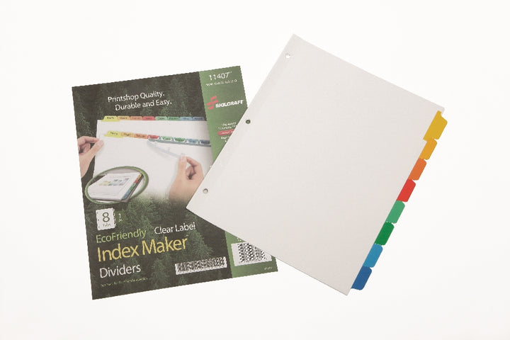 Image of SKILCRAFT® Avery® Index Maker Dividers, 8 Tab, Multi-Color