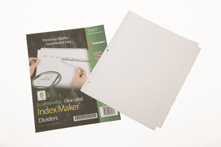 Image of SKILCRAFT® Avery® Index Maker Dividers, 8 Tab, White, Set