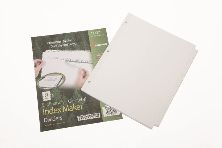 Image of SKILCRAFT® Avery® Index Maker Dividers, 8 Tab, White