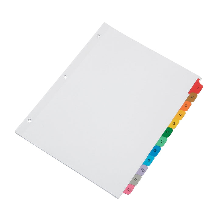 Image of SKILCRAFT® Table of Contents Dividers 1 - 12 Numerical Tabs, 12/Set, Case of 20 Sets