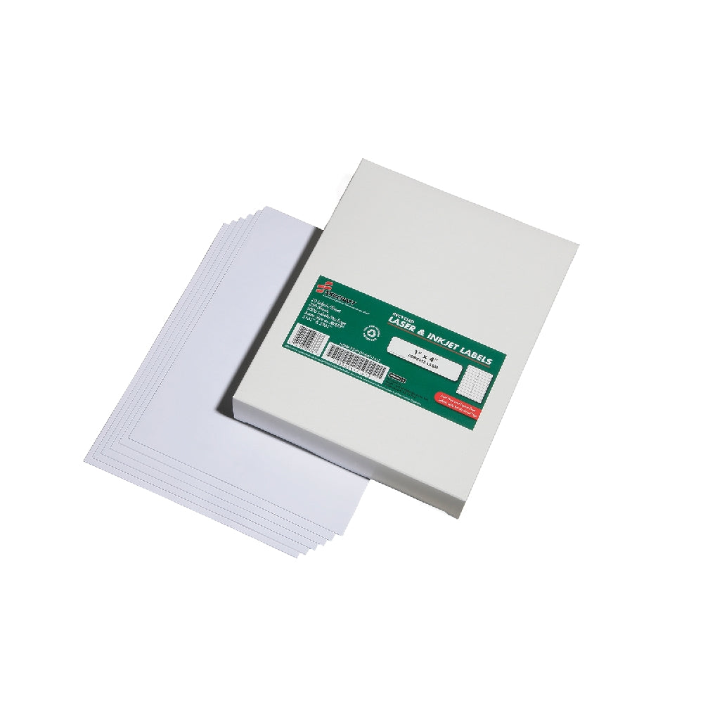 Image of SKILCRAFT® Recycled Laser and Inkjet Labels, Address and Shipping, 1" x 4", 20/Sheet, 5000 Labels