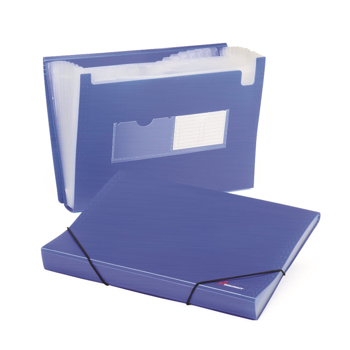Image of SKILCRAFT® Poly Expanding Storage Files, 12-tab, Blue