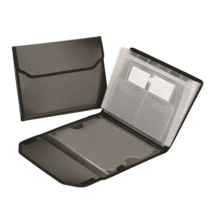 Skilcraft Poly Expanding Storage Files, 7-tab, Black