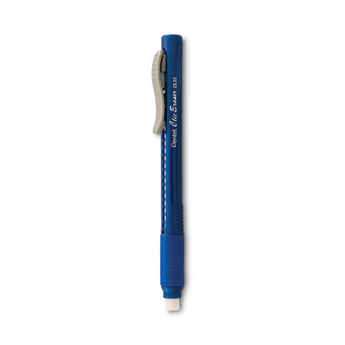 Image of Pentel® ZE22C Clic Eraser Grip Eraser, For Pencil Marks, White Eraser, Blue Barrel