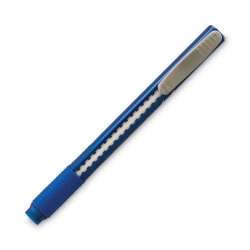 Image of Pentel® ZE22C Clic Eraser Grip Eraser, For Pencil Marks, White Eraser, Blue Barrel