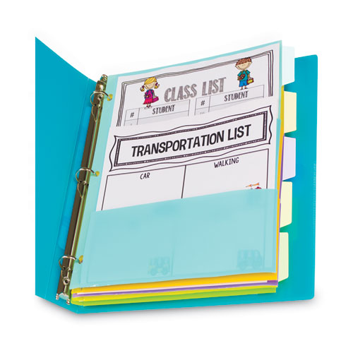 Image of C-Line® 07650 Index Dividers With Multi-Pockets, 5-Tab, 11.5 X 10, Assorted, 1 Set