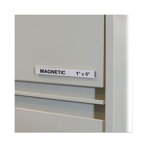 Image of C-LineÂ® HOL-DEX Magnetic Shelf/Bin Label Holders, Side Load, 1 x 6, Clear, 10/Box