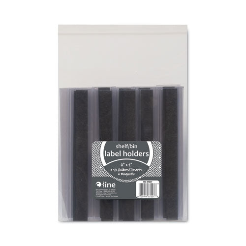 Image of C-LineÂ® HOL-DEX Magnetic Shelf/Bin Label Holders, Side Load, 1 x 6, Clear, 10/Box