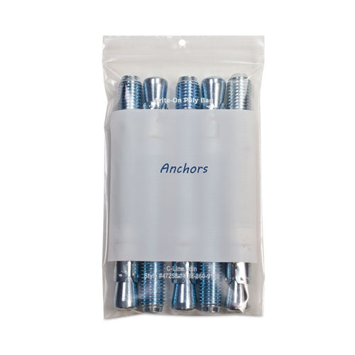 Image of C-Line® 47258 Write-On Poly Bags, 2 Mil, 5" X 8", Clear, 1,000/carton