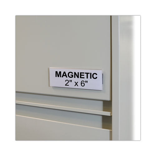 Image of C-Line® 87247 HOL-DEX Magnetic Shelf/Bin Label Holders, Side Load, 2 x 6, Clear, 10/Box