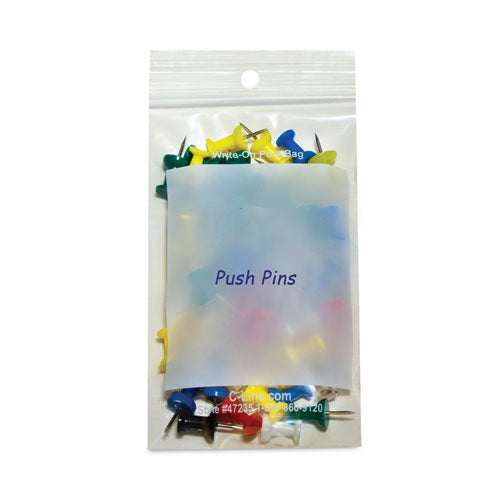 Image of C-Line® 47235 Write-On Poly Bags, 2 Mil, 3" X 5", Clear, 1,000/carton