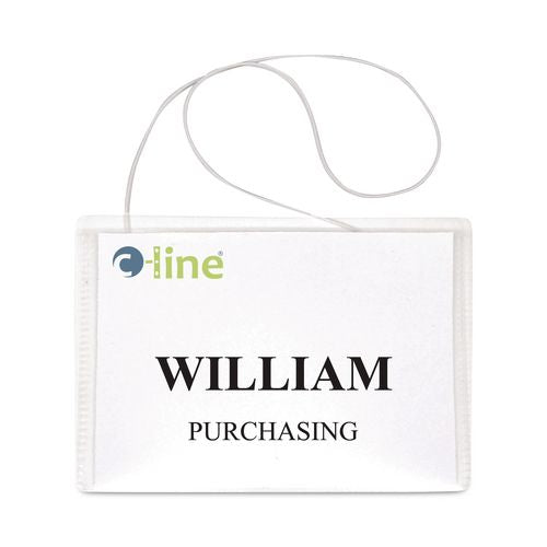 Image of C-Line® 96043 Name Badge Kits, Top Load, 4 X 3, Clear, Elastic Cord, 50/box