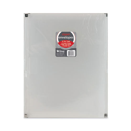 Image of C-Line® 48117 Zip 'n Go Reusable Envelope With Outer Pocket, 1" Capacity, 2 Sections, 10 X 13, Clear, 3/pack