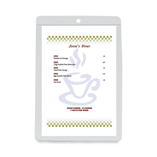 Image of C-Line® 80058 Clear Vinyl Shop Ticket Holders, Super Heavy-Duty, Top Load 5 x 8 Insert, Clear Front, 50/Box