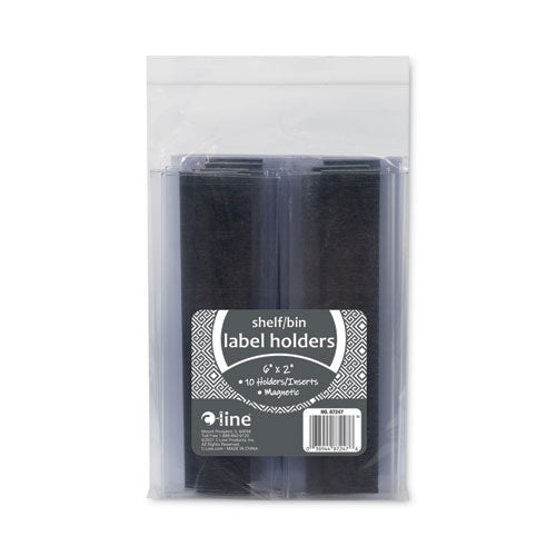 Image of C-Line® 87247 HOL-DEX Magnetic Shelf/Bin Label Holders, Side Load, 2 x 6, Clear, 10/Box
