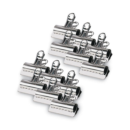 Image of X-ACTO® 2004LMR Bulldog Clips, Jumbo, Nickel, 12/Box