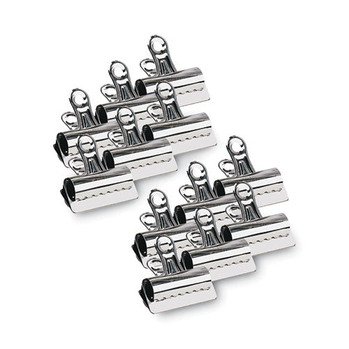Image of X-ACTO® 2004LMR Bulldog Clips, Jumbo, Nickel, 12/Box