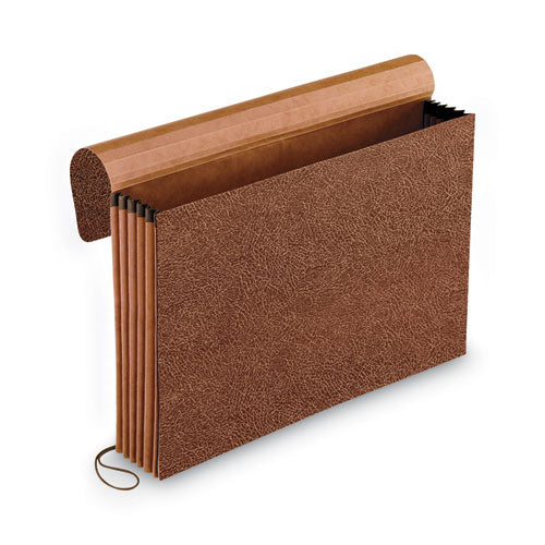 Image of Pendaflex® 1076GL-OX Standard Expanding Wallet with Fiber Gussets, 5.25" Expansion, 1 Section, Elastic Cord Closure, Legal Size, Red Fiber