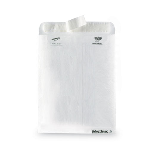 Image of Survivor® QUAR1462 Lightweight 14 lb Tyvek Catalog Mailers, #10 1/2, Square Flap, Redi-Strip Adhesive Closure, 9 x 12, White, 50/Box
