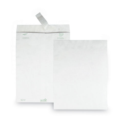 Image of Survivor® QUAR1582 Lightweight 14 lb Tyvek Catalog Mailers, #13 1/2, Square Flap, Redi-Strip Adhesive Closure, 10 x 13, White, 50/Box