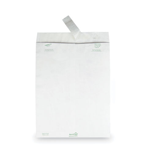 Image of Survivor® QUAR1582 Lightweight 14 lb Tyvek Catalog Mailers, #13 1/2, Square Flap, Redi-Strip Adhesive Closure, 10 x 13, White, 50/Box