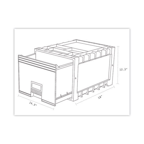 Image of Storex 61178E02C Archive Storage Drawers With Key Lock, Letter Files, 15.25" X 18" X 11.5", Black/gray