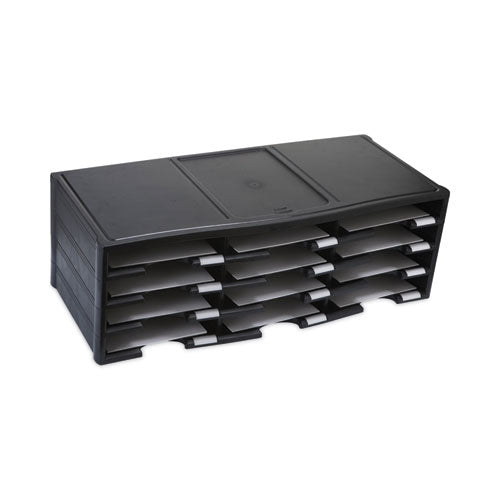 Image of Storex 61602U01C Storex Literature Organizer, 12 Compartments, 10.63 x 13.3 x 31.4, Black