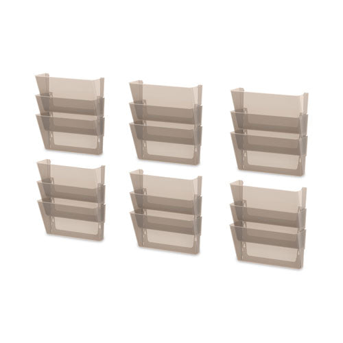 Image of Storex Wall File, 3 Sections, Letter Size, 13" x 4" x 14", Smoke, 3/Set