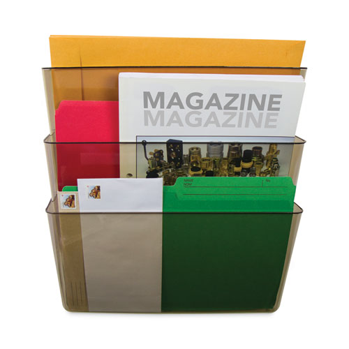 Image of Storex Wall File, 3 Sections, Letter Size, 13" x 4" x 14", Smoke, 3/Set