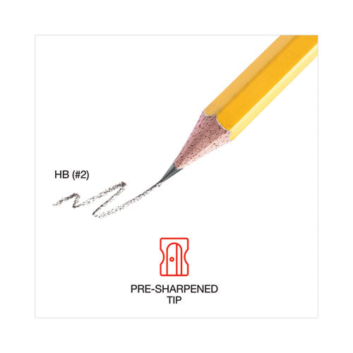 Image of Universal UNV55402 #2 Pre-Sharpened Woodcase Pencil, Hb (#2), Black Lead, Yellow Barrel, 72/pack
