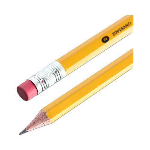 Image of Universal UNV55402 #2 Pre-Sharpened Woodcase Pencil, Hb (#2), Black Lead, Yellow Barrel, 72/pack