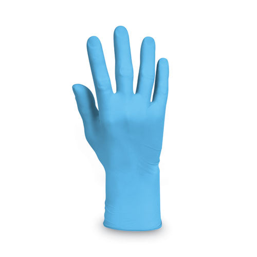 Image of KleenGuard 54187 G10 Comfort Plus Blue Nitrile Gloves, Powder-Free, Medium, 4 mil Thick, 9.5" Long, Light Blue, 100/Box
